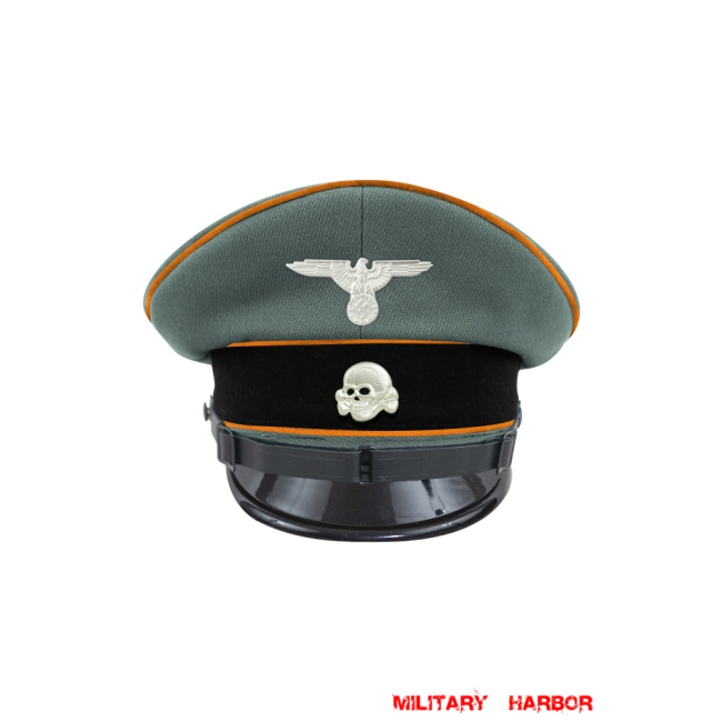 WWII German Waffen SS Field Police EM/NCO Gabardine Visor cap with insignia WW2 german cap,wehrmacht cap,SS visor cap,german visor cap,Field Police Visor cap,WWII german hat,field hat,WW2 hat,WW2 german,WWII german,german WW2 militaria,waffen ss hat,wehrmacht hat,crusher cap WW2,SS crusher cap