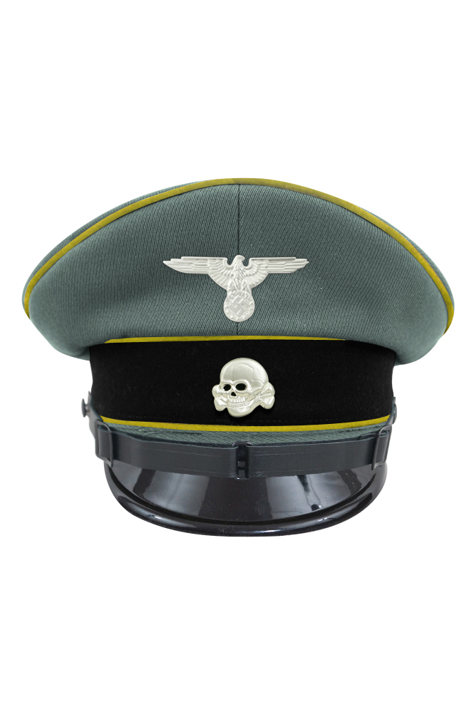 WWII German Waffen SS Signal EM/NCO Gabardine Visor cap with insignia