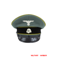 WWII German Waffen SS Signal EM/NCO Gabardine Visor cap with insignia WW2 german cap,wehrmacht cap,SS visor cap,german visor cap,Signal Visor cap,WWII german hat,field hat,WW2 hat,WW2 german,WWII german,german WW2 militaria,waffen ss hat,wehrmacht hat,crusher cap WW2,SS crusher cap