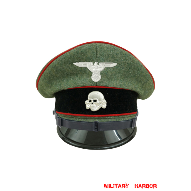WWII German Waffen SS Artillery EM/NCO Wool Visor cap with insignia WW2 german cap,wehrmacht cap,SS visor cap,german visor cap,Artillery Visor cap,WWII german hat,field hat,WW2 hat,WW2 german,WWII german,german WW2 militaria,waffen ss hat,wehrmacht hat,crusher cap WW2,SS crusher cap