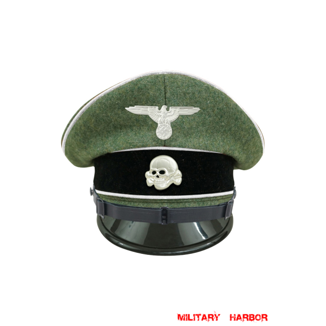 WWII German Waffen SS Infantry EM/NCO Wool Visor cap with insignia WW2 german cap,wehrmacht cap,SS visor cap,german visor cap,Infantry Visor cap,WWII german hat,field hat,WW2 hat,WW2 german,WWII german,german WW2 militaria,waffen ss hat,wehrmacht hat,crusher cap WW2,SS crusher cap
