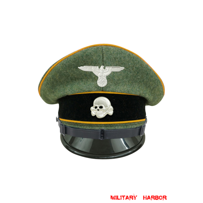 WWII German Waffen SS Cavalry / Recon EM/NCO Wool Visor cap with insignia WW2 german cap,wehrmacht cap,SS visor cap,german visor cap,Cavalry Visor cap,WWII german hat,field hat,WW2 hat,WW2 german,WWII german,german WW2 militaria,waffen ss hat,wehrmacht hat,crusher cap WW2,SS crusher cap