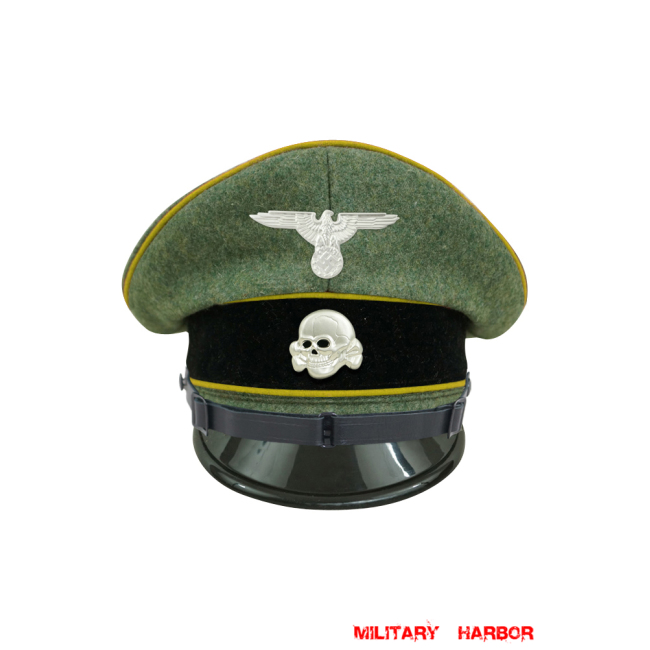 WWII German Waffen SS Signal EM/NCO Wool Visor cap with insignia WW2 german cap,wehrmacht cap,SS visor cap,german visor cap,Signal Visor cap,WWII german hat,field hat,WW2 hat,WW2 german,WWII german,german WW2 militaria,waffen ss hat,wehrmacht hat,crusher cap WW2,SS crusher cap