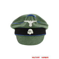 WWII German Waffen SS M37 Wool Medical Crusher Visor Cap with insignia WWII German Waffen SS M37 Wool Medical Crusher Visor Cap with insignia