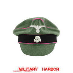 WWII German Waffen SS M37 Wool Panzer Crusher Visor Cap with insignia WWII German Waffen SS M37 Wool Panzer Crusher Visor Cap with insignia
