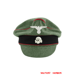 WWII German Waffen SS M37 Wool Artillery Crusher Visor Cap with insignia WWII German Waffen SS M37 Wool Artillery Crusher Visor Cap with insignia
