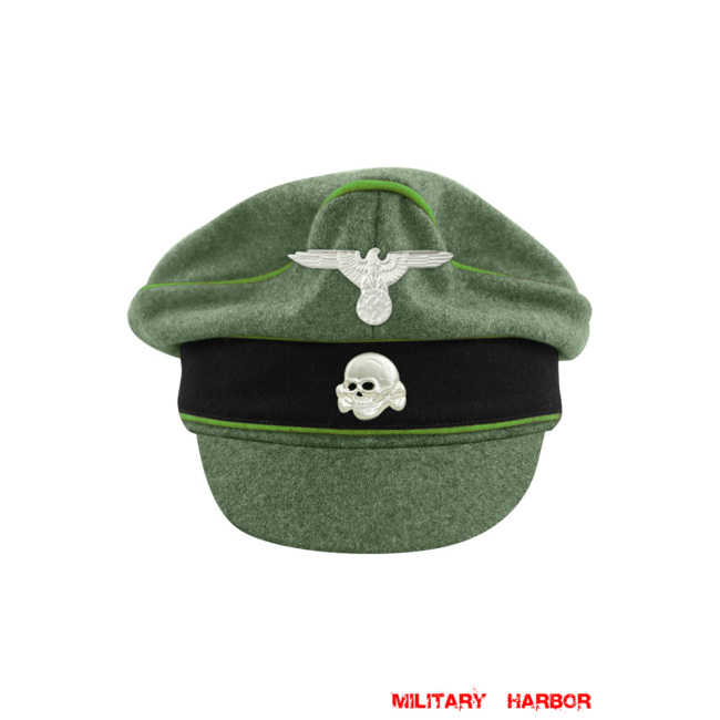 WWII German Waffen SS M37 Wool Mountainer Crusher Visor Cap with insignia WW2 german cap,wehrmacht cap,SS visor cap,german visor cap,Mountainer Crusher cap,WWII german hat,field hat,WW2 hat,WW2 german,WWII german,german WW2 militaria,waffen ss hat,wehrmacht hat,crusher cap WW2,SS crusher cap