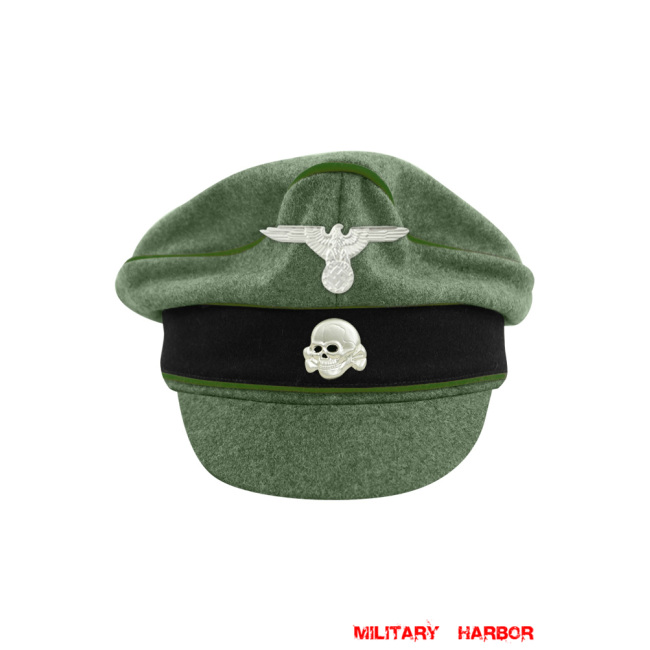 WWII German Waffen SS M37 Wool Panzergrenadier Crusher Visor Cap with insignia WW2 german cap,wehrmacht cap,SS visor cap,german visor cap,Panzergrenadier Crusher cap,WWII german hat,field hat,WW2 hat,WW2 german,WWII german,german WW2 militaria,waffen ss hat,wehrmacht hat,crusher cap WW2,SS crusher cap