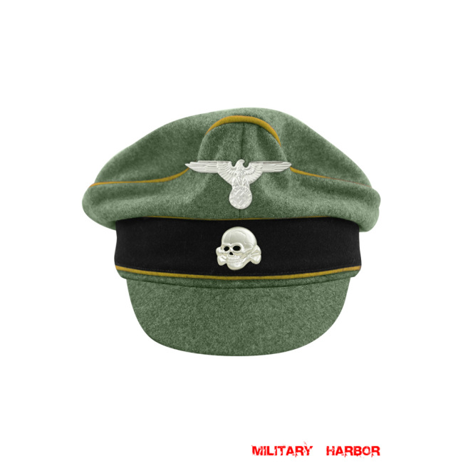 WWII German Waffen SS M37 Wool Signal Crusher Visor Cap with insignia WW2 german cap,wehrmacht cap,SS visor cap,german visor cap,Signal Crusher cap,WWII german hat,field hat,WW2 hat,WW2 german,WWII german,german WW2 militaria,waffen ss hat,wehrmacht hat,crusher cap WW2,SS crusher cap
