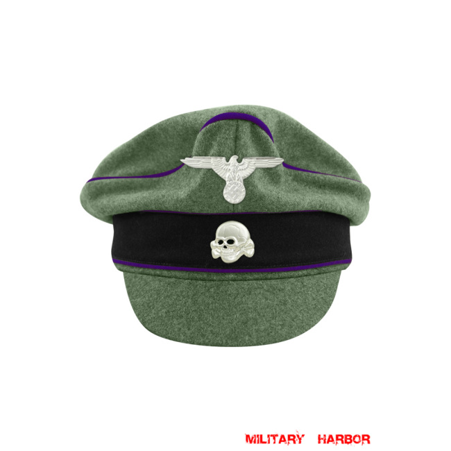 WWII German Waffen SS M37 Wool Chaplains Crusher Visor Cap with insignia WW2 german cap,wehrmacht cap,SS visor cap,german visor cap,Chaplains Crusher cap,WWII german hat,field hat,WW2 hat,WW2 german,WWII german,german WW2 militaria,waffen ss hat,wehrmacht hat,crusher cap WW2,SS crusher cap