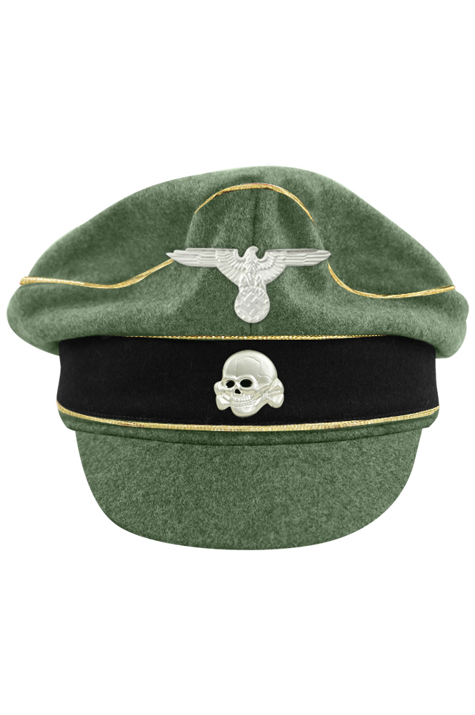 WW2 german cap,wehrmacht cap,SS visor cap,german visor cap,Reichsfuhrer Crusher Cap,WWII german hat,field hat,WW2 hat,WW2 german,WWII german,german WW2 militaria,waffen ss hat,wehrmacht hat,crusher cap WW2,SS crusher cap