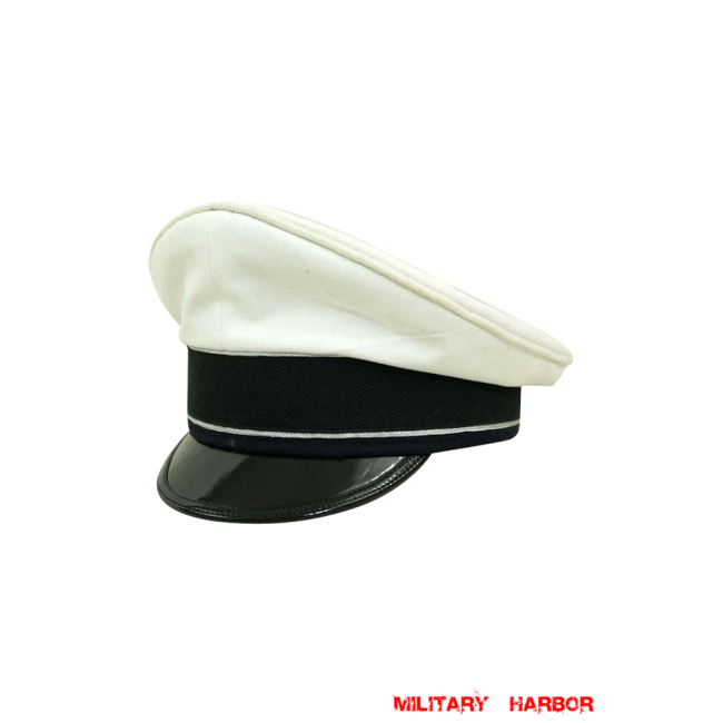 WWII German Luftwaffe Officer summer white Cotton Visor cap WW2 german cap,Luftwaffe visor cap,wehrmacht cap,german visor cap,Officer visor cap,WWII german hat,field hat,WW2 hat,WW2 german,WWII german,german WW2 militaria,waffen ss hat,wehrmacht hat,crusher cap WW2,SS crusher cap
