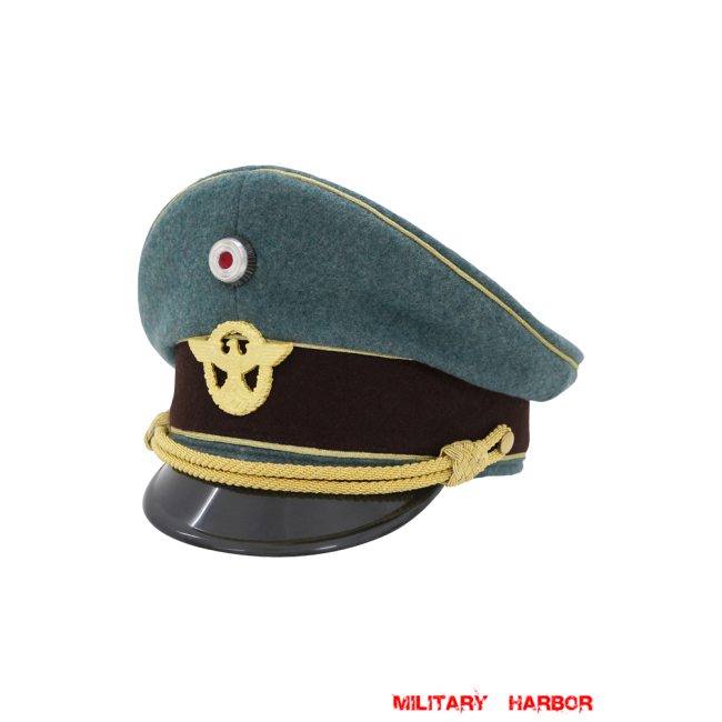 WWII German Police General Wool Visor Cap With Insignias ww2 german cap,Police visor cap,gestapo visor cap,german visor cap,General visor cap