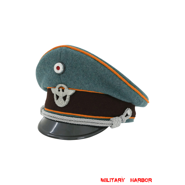 WWII German Gendarmerie Officer Wool Visor Cap With Insignias ww2 german cap,Police visor cap,gestapo visor cap,german visor cap,General visor cap