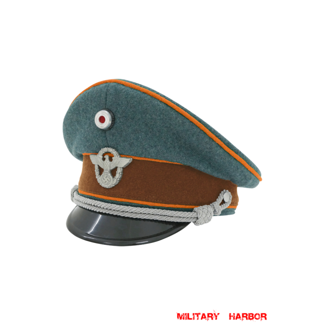 WWII German Gendarmerie 1942 Officer Wool Visor Cap With Insignias ww2 german cap,Police visor cap,gestapo visor cap,german visor cap,General visor cap