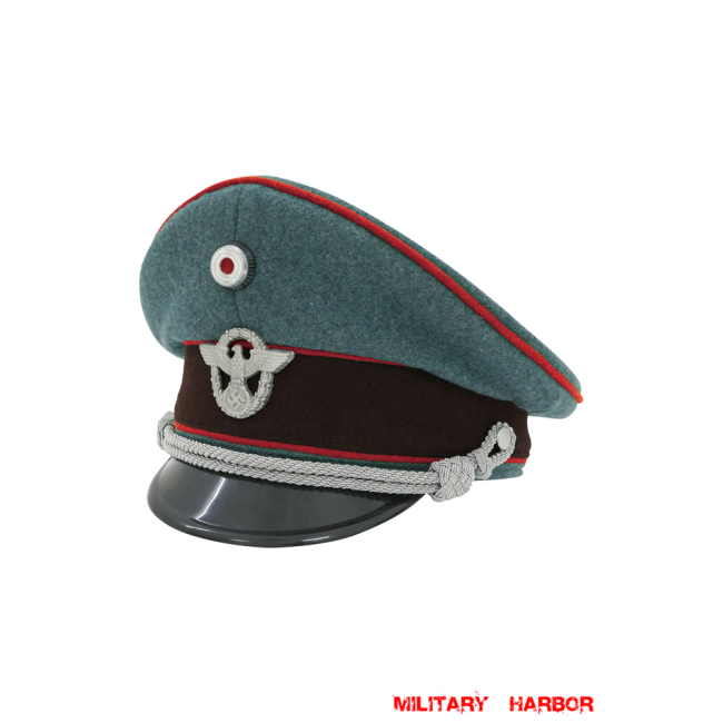 WWII German Traffic Police Officer Wool Visor Cap With Insignias ww2 german cap,Police visor cap,gestapo visor cap,german visor cap,General visor cap