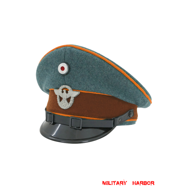WWII German Gendarmerie 1942 EM Wool Visor Cap With Insignias ww2 german cap,Police visor cap,gestapo visor cap,german visor cap,General visor cap