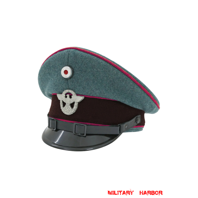WWII German Municipal Police EM Wool Visor Cap With Insignias ww2 german cap,Police visor cap,gestapo visor cap,german visor cap,General visor cap