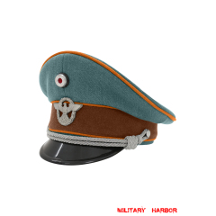 WWII German Gendarmerie Gabardine Officer Visor Cap With Insignias ww2 german cap,Police visor cap,gestapo visor cap,german visor cap,General visor cap