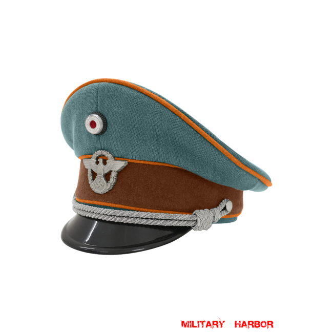 WWII German Gendarmerie Gabardine Officer Visor Cap With Insignias ww2 german cap,Police visor cap,gestapo visor cap,german visor cap,General visor cap