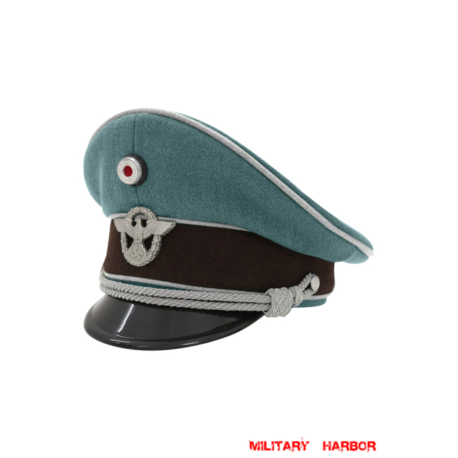 WWII German Administrative Police Gabardine Officer Visor Cap With Insignias ww2 german cap,Police visor cap,gestapo visor cap,german visor cap,General visor cap