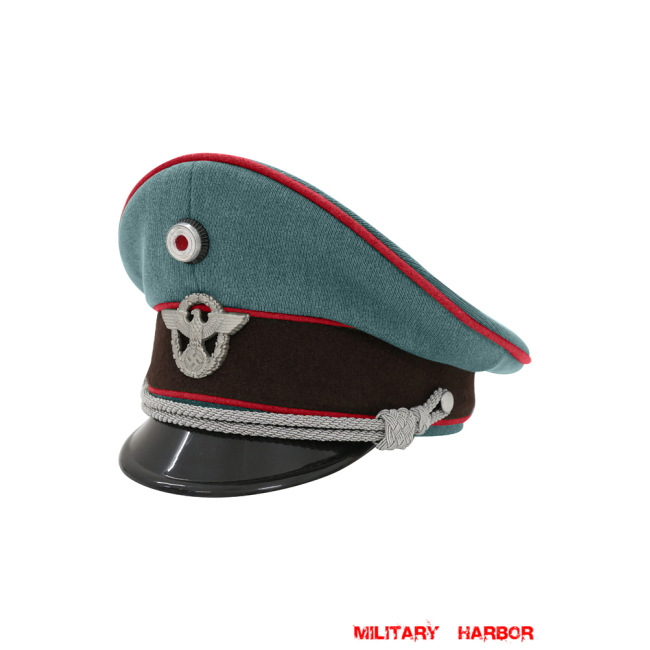 WWII German Traffic Police Gabardine Officer Visor Cap With Insignias ww2 german cap,Police visor cap,gestapo visor cap,german visor cap,General visor cap