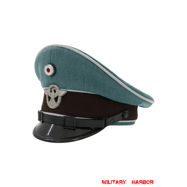 WWII German Administrative Police Gabardine EM Visor Cap With Insignias ww2 german cap,Police visor cap,gestapo visor cap,german visor cap,General visor cap