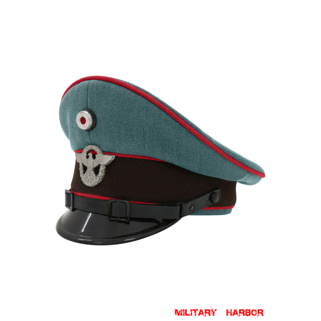 WWII German Traffic Police Gabardine EM Visor Cap With Insignias ww2 german cap,Police visor cap,gestapo visor cap,german visor cap,General visor cap
