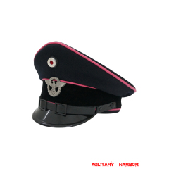 WWII German Fire Police EM Gabardine Visor Cap With Insignias ww2 german cap,Police visor cap,gestapo visor cap,german visor cap,General visor cap