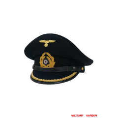 WWII German Kriegsmarine Lieutenant Gabardine Visor Cap ww2 german Kriegsmarine cap,Kriegsmarine visor cap,Kriegsmarine Lieutenant visor cap,Kriegsmarine Captain visor cap,Kriegsmarine General visor cap