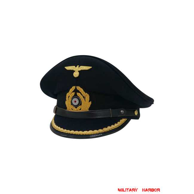 WWII German Kriegsmarine Lieutenant Gabardine Visor Cap ww2 german Kriegsmarine cap,Kriegsmarine visor cap,Kriegsmarine Lieutenant visor cap,Kriegsmarine Captain visor cap,Kriegsmarine General visor cap