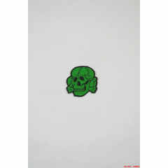 WWII German Bevo SS Cap Skull - Camoflage Spring WW2 german badge,wehrmacht cap insignia,Luftwaffe cap insignia,SS cap insignia,German Cap Skull Camoflage Spring,german badge WWII,militaria german,WWII german,wehrmacht badge,Luftwaffe badge,SS badge,german cap skull,WW2 german hat insignia,WWII german hat,WW2 german cap,WW2 german hat badge,BEVO insignia,BEVO badge,german field cap,german overseas cap