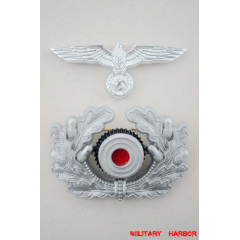 WWII German Metal Wreath & Cockade - heer Officer WW2 german badge,wehrmacht cap insignia,Luftwaffe cap insignia,SS cap insignia,German Wreath & Cockade heer Officer,german badge WWII,militaria german,WWII german,wehrmacht badge,Luftwaffe badge,SS badge,german cap cockade,WW2 german hat insignia,WWII german hat,WW2 german cap,WW2 german hat badge,BEVO insignia,BEVO badge,german field cap,german overseas cap