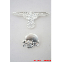 WWII German Metal SS Eagle & totenkopf WW2 german badge,wehrmacht cap insignia,Luftwaffe cap insignia,SS cap insignia,German Eagle totenkopf,german badge WWII,militaria german,WWII german,wehrmacht badge,Luftwaffe badge,SS badge,german cap skull,WW2 german hat insignia,WWII german hat,WW2 german cap,WW2 german hat badge,BEVO insignia,BEVO badge,german field cap,german overseas cap