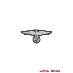 WWII German SS Embroidery Sleeve Eagle First Pattern EM Field Grey backing 1935 WW2 german badge,wehrmacht Breast Eagle,Luftwaffe Breast Eagle,SS Breast Eagle,SS Sleeve Eagle,german badge WWII,militaria german,WWII german,wehrmacht badge,Luftwaffe badge,SS badge,german sleeve eagle,german eagle badge,ss eagle,wehrmacht badge,WWII military surplus,WWII german insignia