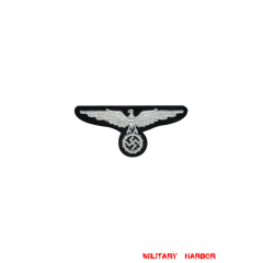 WWII German SS Embroidery Sleeve Eagle Second Pattern EM Black backing 1935 WW2 german badge,wehrmacht Breast Eagle,Luftwaffe Breast Eagle,SS Breast Eagle,SS Sleeve Eagle,german badge WWII,militaria german,WWII german,wehrmacht badge,Luftwaffe badge,SS badge,german sleeve eagle,german eagle badge,ss eagle,wehrmacht badge,WWII military surplus,WWII german insignia