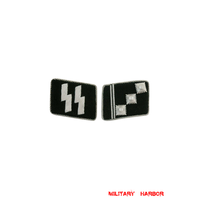 WWII German SS Obersturmführer (1st Lieutenant) Collar Tabs WW2 german badge,wehrmacht collar insignia,Luftwaffe collar insignia,SS collar insignia,SS Obersturmfuhrer Collar Tabs,german badge WWII,militaria german,WWII german,wehrmacht badge,Luftwaffe badge,SS badge,WWII military surplus,WWII german insignia,german collar insignia