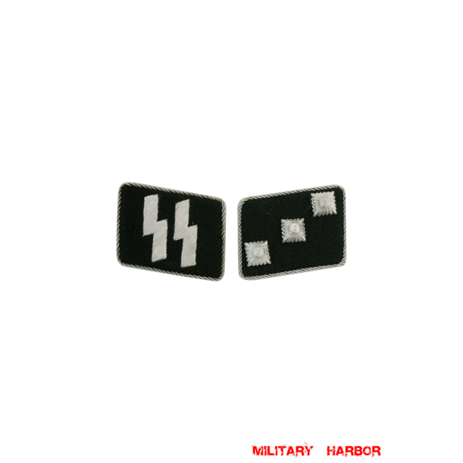 WWII German SS Untersturmführer (2nd Lieutenant) Collar Tabs WW2 german badge,wehrmacht collar insignia,Luftwaffe collar insignia,SS collar insignia,SS Untersturmfuhrer Collar Tabs,german badge WWII,militaria german,WWII german,wehrmacht badge,Luftwaffe badge,SS badge,WWII military surplus,WWII german insignia,german collar insignia