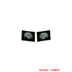 WWII German SS 3rd Pz.Div. Totenkopf EM/NCO collar tabs WW2 german badge,wehrmacht collar insignia,Luftwaffe collar insignia,SS collar insignia,SS Totenkopf collar tab,german badge WWII,militaria german,WWII german,wehrmacht badge,Luftwaffe badge,SS badge,WWII military surplus,WWII german insignia,german collar insignia