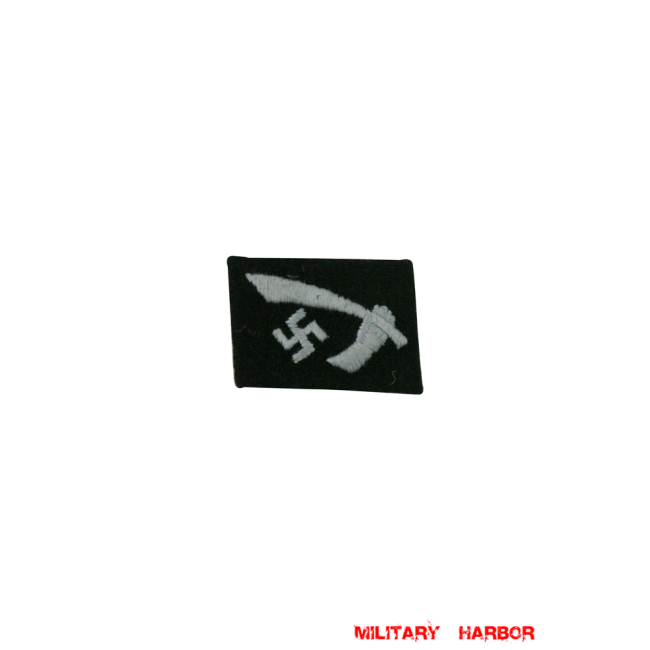 WWII German SS 13th Waffen Mountain Div. Handschar EM/NCO right collar tab WW2 german badge,wehrmacht collar insignia,Luftwaffe collar insignia,SS collar insignia,SS 13th Waffen Mountain Handschar collar tab,german badge WWII,militaria german,WWII german,wehrmacht badge,Luftwaffe badge,SS badge,WWII military surplus,WWII german insignia,german collar insignia