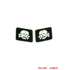 WWII German SS 3rd Pz.Div. Totenkopf Officer collar tabs WW2 german badge,wehrmacht collar insignia,Luftwaffe collar insignia,SS collar insignia,SS Totenkopf collar tab,german badge WWII,militaria german,WWII german,wehrmacht badge,Luftwaffe badge,SS badge,WWII military surplus,WWII german insignia,german collar insignia