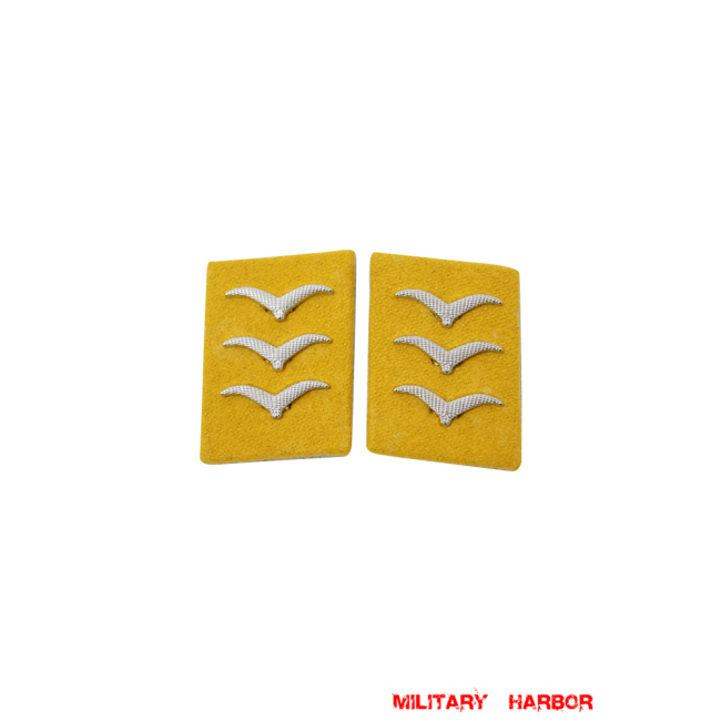 WWII German Luftwaffe Flight Fallschirmjäger Obergefreiter Collar Tabs WW2 german badge,wehrmacht collar insignia,Luftwaffe collar insignia,SS collar insignia,Luftwaffe Flight Fallschirmjager Obergefreiter Collar Tabs,german badge WWII,militaria german,WWII german,wehrmacht badge,Luftwaffe badge,SS badge,WWII military surplus,WWII german insignia,german collar insignia