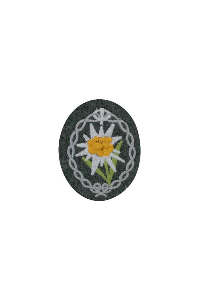 WW2 german badge,wehrmacht badge,Luftwaffe badge,SS badge,heer mountain troops edelweiss sleeve insignia,german badge WWII,militaria german,WWII german,wehrmacht badge,Luftwaffe badge,SS badge,WWII military surplus,WWII german insignia,german sleeve badge,SS Trade Insignia