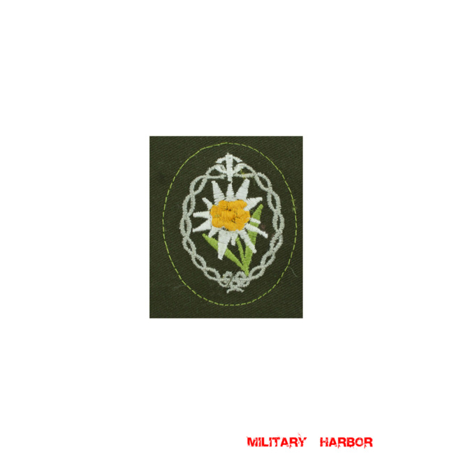 WWII German heer Tropical DAK mountain troops edelweiss sleeve insignia WW2 german badge,wehrmacht badge,Luftwaffe badge,SS badge,heer DAK mountain troops edelweiss sleeve insignia,german badge WWII,militaria german,WWII german,wehrmacht badge,Luftwaffe badge,SS badge,WWII military surplus,WWII german insignia,german sleeve badge,SS Trade Insignia