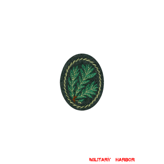 WWII German heer jäger troops oakleaf sleeve insignia later model WW2 german badge,wehrmacht badge,Luftwaffe badge,SS badge,heer jager troops oakleaf sleeve insignia,german badge WWII,militaria german,WWII german,wehrmacht badge,Luftwaffe badge,SS badge,WWII military surplus,WWII german insignia,german sleeve badge,SS Trade Insignia
