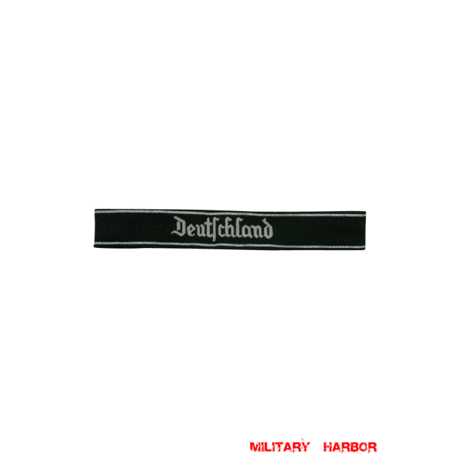 WWII German SS-VT Pz.Gren.Rgt.3 Deutschland in gothic script EM/NCO cuff title WW2 German badge,wehrmacht cufftitle,Luftwaffe cufftitle,SS cufftitle,SS Deutschland cuff title,WW2 German cufftitle,German insignia,WW2 German,WWII German,waffen ss insignia,WW2 reproduction,WWII German militaria