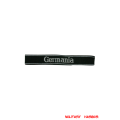 WWII German SS-VT Pz.Gren.Rgt. 9 Germania in latin script EM/NCO cuff title WW2 German badge,wehrmacht cufftitle,Luftwaffe cufftitle,SS cufftitle,SS Germania cuff title,WW2 German cufftitle,German insignia,WW2 German,WWII German,waffen ss insignia,WW2 reproduction,WWII German militaria