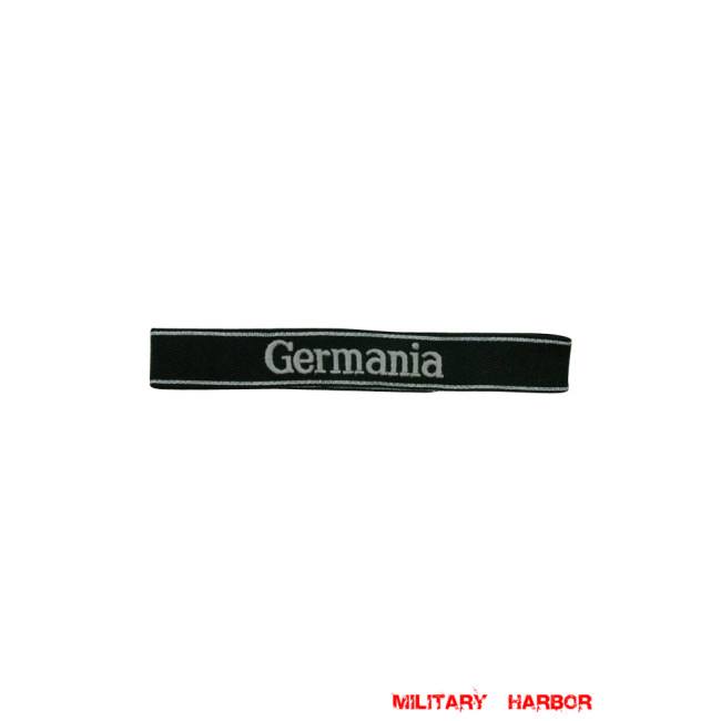 WWII German SS-VT Pz.Gren.Rgt. 9 Germania in latin script EM/NCO cuff title WW2 German badge,wehrmacht cufftitle,Luftwaffe cufftitle,SS cufftitle,SS Germania cuff title,WW2 German cufftitle,German insignia,WW2 German,WWII German,waffen ss insignia,WW2 reproduction,WWII German militaria