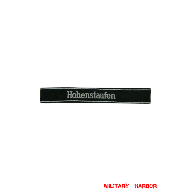 WWII German SS 9th Pz.Div. Hohenstaufen EM/NCO cuff title WW2 German badge,wehrmacht cufftitle,Luftwaffe cufftitle,SS cufftitle,SS Hohenstaufen cuff title,WW2 German cufftitle,German insignia,WW2 German,WWII German,waffen ss insignia,WW2 reproduction,WWII German militaria
