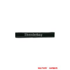 WWII German SS 21st Waffen Mountain Div. Skanderbeg EM/NCO cuff title WW2 German badge,wehrmacht cufftitle,Luftwaffe cufftitle,SS cufftitle,SS Skanderbeg cuff title,WW2 German cufftitle,German insignia,WW2 German,WWII German,waffen ss insignia,WW2 reproduction,WWII German militaria